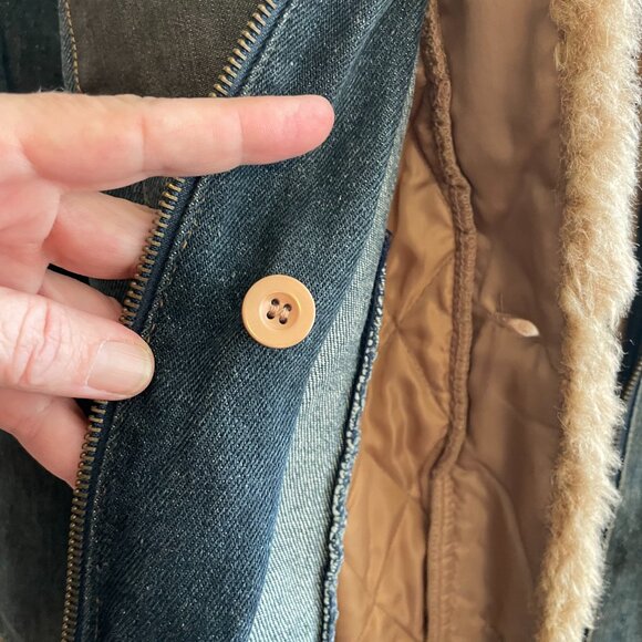 Vintage Faded Glory Penny Lane inspired jean jacket w/apliqué & removable lining - Picture 15 of 15